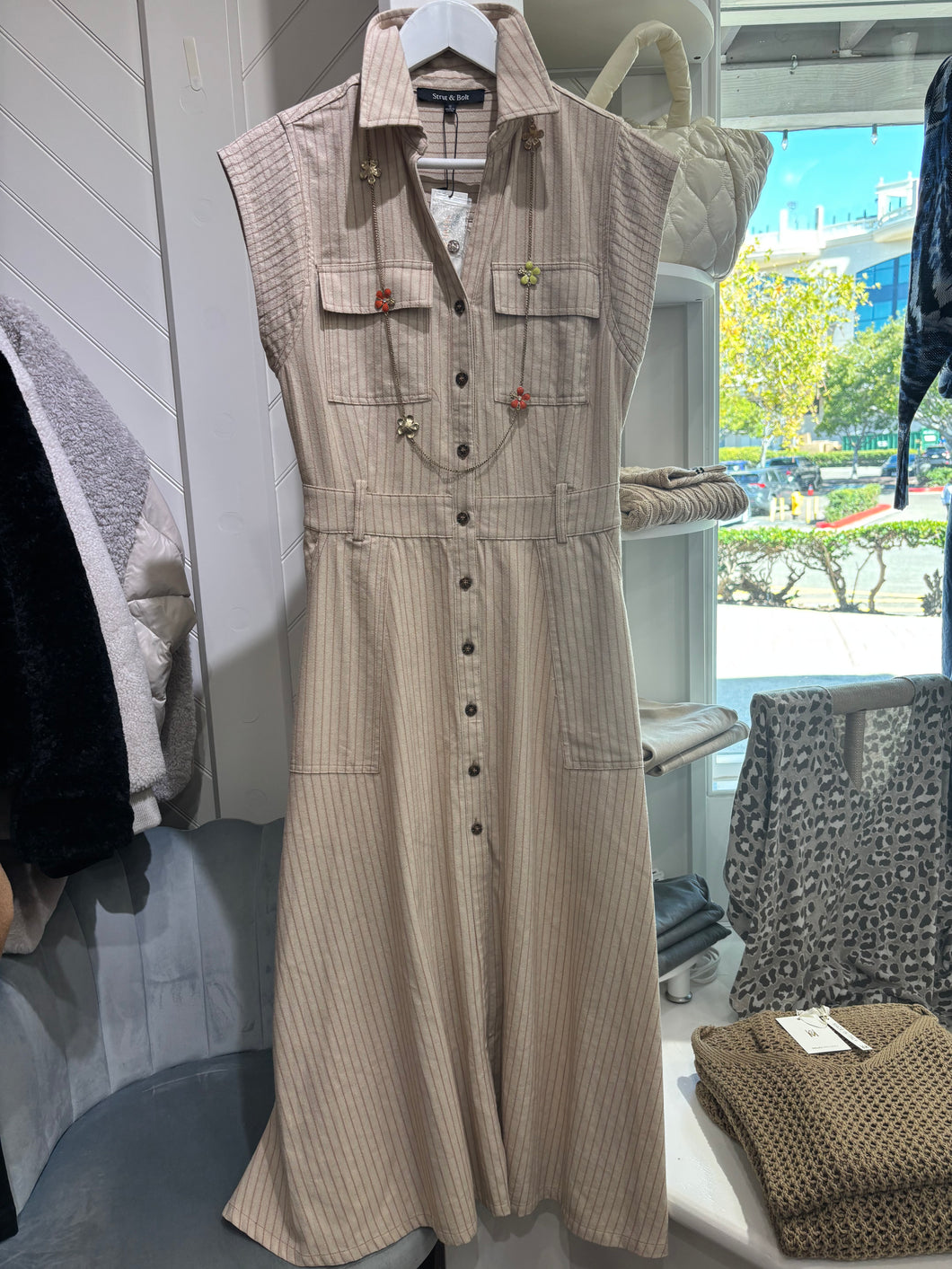 10467 PANEL LINEN DRESS