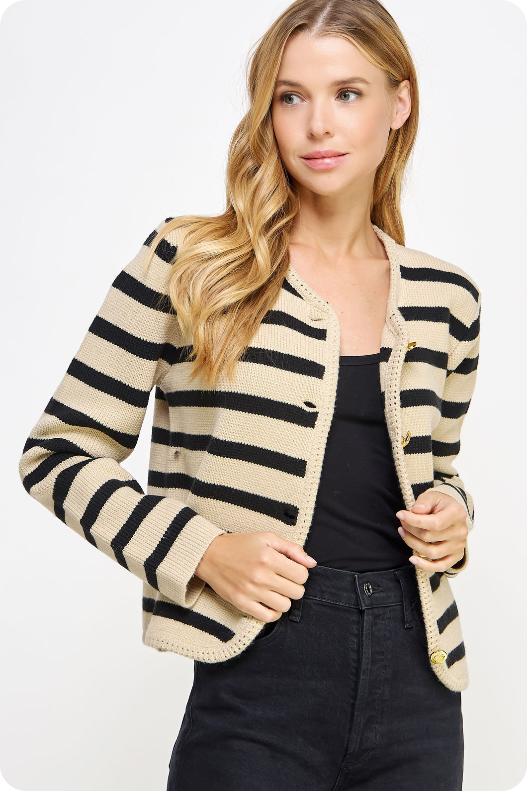 4695 STRIPE CARDIGAN